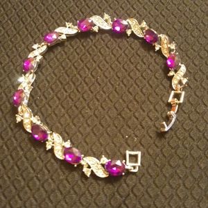 Purple and CZ Bracelet